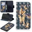 For iPhone XR 3D Colored Drawing Pattern Horizontal Flip Leather Case with Holder & Card Slots & Wallet(Black Background Butterfly) - 1