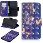 For iPhone XR 3D Colored Drawing Pattern Horizontal Flip Leather Case with Holder & Card Slots & Wallet(Purple Butterfly) - 1