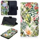 For iPhone XR 3D Colored Drawing Pattern Horizontal Flip Leather Case with Holder & Card Slots & Wallet(Banana Leaf) - 1