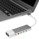 HY-601 6 in 1 USB Multi-Functional Sound Card USB + Audio 3.5 + 7.1CH / OPTICAL(Argent) - 1