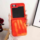 For Samsung Galaxy Z Flip5 5G Heat Sensitive PC Protective Phone Case(Orange) - 1