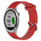 For Garmin Approach S40 20mm Diamond Textured Silicone Watch Band(Red) - 1