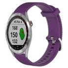For Garmin Approach S40 20mm Diamond Textured Silicone Watch Band(Purple) - 1