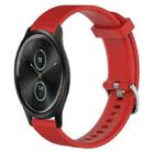 For Garmin VivoMove Style 20mm Diamond Textured Silicone Watch Band(Red) - 1