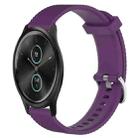 For Garmin VivoMove Style 20mm Diamond Textured Silicone Watch Band(Purple) - 1