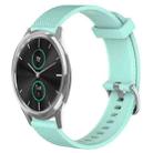 For Garmin VivoMove Luxe 20mm Diamond Textured Silicone Watch Band(Teal) - 1