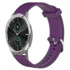 For Garmin VivoMove Luxe 20mm Diamond Textured Silicone Watch Band(Purple) - 1