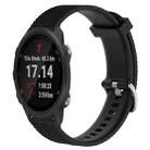 For Garmin Forerunner 245 Music 20mm Diamond Textured Silicone Watch Band(Black) - 1