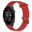 For Garmin Forerunner 245 Music 20mm Diamond Textured Silicone Watch Band(Red) - 1