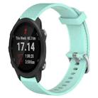 For Garmin Forerunner 245 Music 20mm Diamond Textured Silicone Watch Band(Teal) - 1