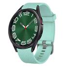 For Samsung Galaxy Watch 6 Classic 47mm 20mm Diamond Textured Silicone Watch Band(Teal) - 1