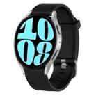 For Samsung Galaxy Watch 6 44mm 20mm Diamond Textured Silicone Watch Band(Black) - 1