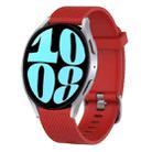 For Samsung Galaxy Watch 6 44mm 20mm Diamond Textured Silicone Watch Band(Red) - 1