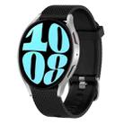 For Samsung Galaxy Watch 6 40mm 20mm Diamond Textured Silicone Watch Band(Black) - 1
