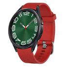 For Samsung Galaxy Watch 6 Classic 43mm 20mm Diamond Textured Silicone Watch Band(Red) - 1
