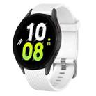 For Samsung Galaxy Watch 5 44mm 20mm Diamond Textured Silicone Watch Band(White) - 1