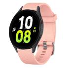 For Samsung Galaxy Watch 5 44mm 20mm Diamond Textured Silicone Watch Band(Pink) - 1