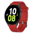 For Samsung Galaxy Watch 5 44mm 20mm Diamond Textured Silicone Watch Band(Red) - 1