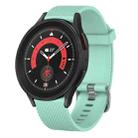 For Samsung Galaxy Watch 5 Pro 45mm 20mm Diamond Textured Silicone Watch Band(Teal) - 1