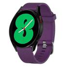 For Samsung Galaxy Watch 4 44mm 20mm Diamond Textured Silicone Watch Band(Purple) - 1