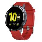 For Samsung Galaxy Watch Active 2 44mm 20mm Diamond Textured Silicone Watch Band(Red) - 1