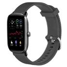 For Amazfit GTS 4 Mini 20mm Diamond Textured Silicone Watch Band(Dark Grey) - 1