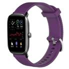 For Amazfit GTS 4 Mini 20mm Diamond Textured Silicone Watch Band(Purple) - 1