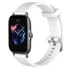 For Amazfit GTS 3 20mm Diamond Textured Silicone Watch Band(White) - 1