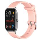 For Amazfit GTS 20mm Diamond Textured Silicone Watch Band(Pink) - 1