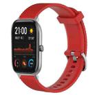 For Amazfit GTS 20mm Diamond Textured Silicone Watch Band(Red) - 1