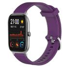For Amazfit GTS 20mm Diamond Textured Silicone Watch Band(Purple) - 1
