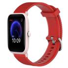 For Amazfit Pop Pro 20mm Diamond Textured Silicone Watch Band(Red) - 1