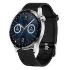 For Huawei Watch GT3 42mm 20mm Diamond Textured Silicone Watch Band(Black) - 1