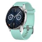 For Huawei Watch GT3 42mm 20mm Diamond Textured Silicone Watch Band(Teal) - 1