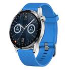 For Huawei Watch GT3 42mm 20mm Diamond Textured Silicone Watch Band(Sky Blue) - 1