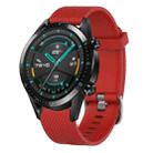 For Huawei Watch GT2 42mm 20mm Diamond Textured Silicone Watch Band(Red) - 1