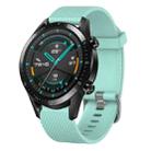 For Huawei Watch GT2 42mm 20mm Diamond Textured Silicone Watch Band(Teal) - 1