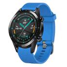 For Huawei Watch GT2 42mm 20mm Diamond Textured Silicone Watch Band(Sky Blue) - 1