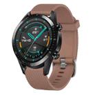 For Huawei Watch GT2 42mm 20mm Diamond Textured Silicone Watch Band(Brown) - 1