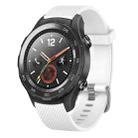 For Huawei Watch 2 20mm Diamond Textured Silicone Watch Band(White) - 1