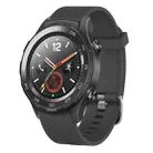 For Huawei Watch 2 20mm Diamond Textured Silicone Watch Band(Dark Grey) - 1