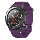 For Huawei Watch 2 20mm Diamond Textured Silicone Watch Band(Purple) - 1