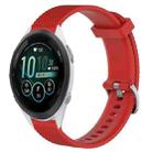 For Garmin Forerunner 265S 18mm Diamond Textured Silicone Watch Band(Red) - 1