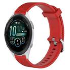 For Garmin Forerunner 265S Music 18mm Diamond Textured Silicone Watch Band(Red) - 1