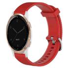 For Garmin Active S 18mm Diamond Textured Silicone Watch Band(Red) - 1