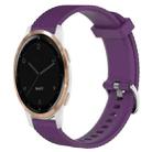 For Garmin Active S 18mm Diamond Textured Silicone Watch Band(Purple) - 1