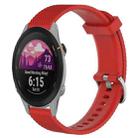 For Garmin Forerunner 255S 18mm Diamond Textured Silicone Watch Band(Red) - 1