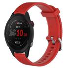 For Garmin Forerunner 255S Music 18mm Diamond Textured Silicone Watch Band(Red) - 1