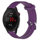 For Garmin Forerunner 255S Music 18mm Diamond Textured Silicone Watch Band(Purple) - 1