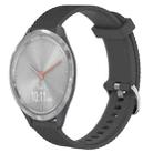 For Garmin Vivomove 3S 18mm Diamond Textured Silicone Watch Band(Dark Grey) - 1